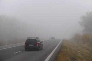 very bad visibility due to super fog
