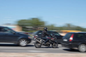 motorcycle at high speed